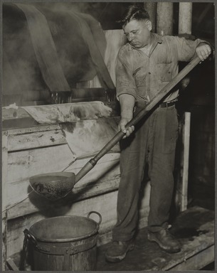 Lewis Wickes Hine (American, 1874–1940). <em>Piece Dyeing</em>, 1933. Gelatin silver print, image: 9 1/2 x 7 1/2 in. (24.1 x 19.1 cm). Brooklyn Museum, Gift of Shelton Looms, 34.6091.18 (Photo: Brooklyn Museum, 34.6091.18_PS11.jpg)