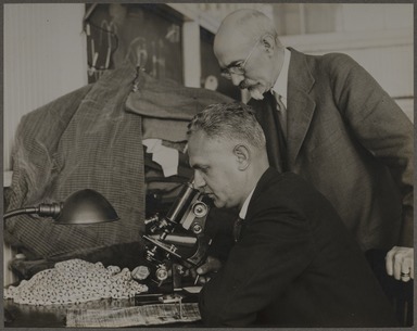 Lewis Wickes Hine (American, 1874–1940). <em>Research</em>, 1933. Gelatin silver print, image: 7 1/2 x 9 1/2 in. (19.1 x 24.1 cm). Brooklyn Museum, Gift of Shelton Looms, 34.6091.1 (Photo: Brooklyn Museum, 34.6091.1_PS11.jpg)