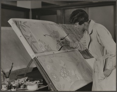 Lewis Wickes Hine (American, 1874–1940). <em>Designing</em>, 1933. Gelatin silver print, image: 7 1/2 x 9 1/2 in. (19.1 x 24.1 cm). Brooklyn Museum, Gift of Shelton Looms, 34.6091.21 (Photo: Brooklyn Museum, 34.6091.21_PS11.jpg)