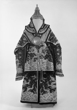  <em>Armor and Helmet:A-helmet,B-2-part vest,C-skirt,D-2 underarm pieces,E-2shoulder guards,F-2 sleeves,G-2 coat pieces</em>, 1821-1850. Embroidered silk, brass, silver, gems, Overall: 24 7/16 x 70 7/8 in. (62 x 180 cm). Brooklyn Museum, Brooklyn Museum Collection, 34.963. Creative Commons-BY (Photo: Brooklyn Museum, 34.963_bw.jpg)