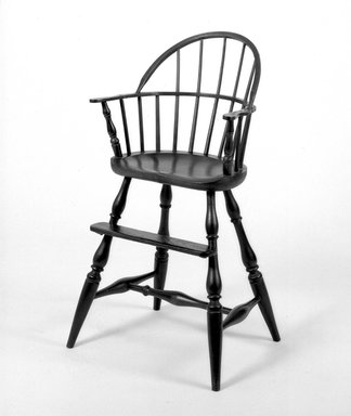 American. <em>Infant's Chair, Windsor Type</em>, late 18th century. Wood, 35 1/16 x 18 11/16 in. (89 x 47.5 cm). Brooklyn Museum, Museum Purchase Fund, 35.1045. Creative Commons-BY (Photo: Brooklyn Museum, 35.1045_acetate_bw.jpg)