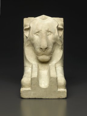  <em>Waterspout in the Shape of a Lion</em>, 664–30 B.C.E. Limestone, 7 1/2 x 4 1/2 x 8 9/16 in. (19 x 11.5 x 21.7 cm). Brooklyn Museum, Charles Edwin Wilbour Fund, 35.1311. Creative Commons-BY (Photo: Brooklyn Museum, 35.1311_front_PS1.jpg)