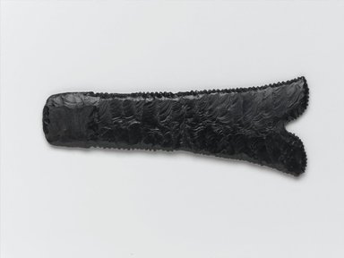  <em>Pesesh-kef (Ritual Implement)</em>, ca. 3300–3100 B.C.E. Obsidian, 3 1/2 x 1/4 x 6 1/2 in. (8.9 x 0.6 x 16.5 cm). Brooklyn Museum, Charles Edwin Wilbour Fund, 35.1445. Creative Commons-BY (Photo: Brooklyn Museum, 35.1445_front_PS2.jpg)