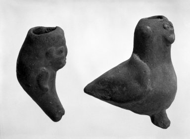  <em>Figure, Probably a Whistle</em>. Clay Brooklyn Museum, Ella C. Woodward Memorial Fund, 35.1666. Creative Commons-BY (Photo: , 35.1666_35.1685_bw.jpg)