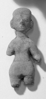  <em>Small Figure, Elongated Head</em>. Clay Brooklyn Museum, Ella C. Woodward Memorial Fund, 35.1673. Creative Commons-BY (Photo: Brooklyn Museum, 35.1673_acetate_bw.jpg)