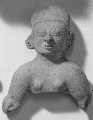  <em>Bust of Figure</em>. Clay Brooklyn Museum, Ella C. Woodward Memorial Fund, 35.1675. Creative Commons-BY (Photo: Brooklyn Museum, 35.1675_acetate_bw.jpg)