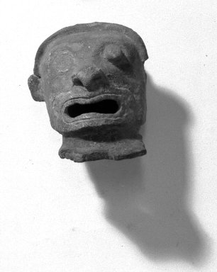  <em>Head, Blackened</em>. Clay Brooklyn Museum, Ella C. Woodward Memorial Fund, 35.1706. Creative Commons-BY (Photo: Brooklyn Museum, 35.1706_acetate_bw.jpg)
