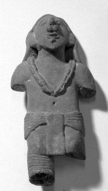  <em>Figure Wearing Headdress, Necklace, and Girdle</em>. Clay Brooklyn Museum, Ella C. Woodward Memorial Fund, 35.1793. Creative Commons-BY (Photo: Brooklyn Museum, 35.1793_acetate_bw.jpg)
