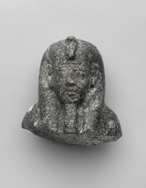  <em>Head from a Shabty of King Akhenaten</em>, ca. 1352–1336 B.C.E. Granite, 3 1/2 x 3 9/16 x 2 3/4 in. (8.9 x 9 x 7 cm). Brooklyn Museum, Charles Edwin Wilbour Fund, 35.1868. Creative Commons-BY (Photo: Brooklyn Museum, 35.1868_PS2.jpg)