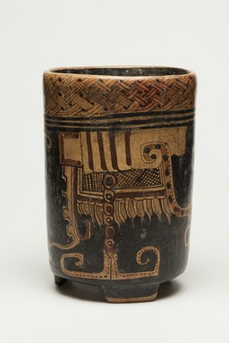 Maya. <em>Jar</em>, 700-800. Ceramic, pigment, 8 × 5 3/8 × 5 1/2 in. (20.3 × 13.7 × 14 cm). Brooklyn Museum, A. Augustus Healy Fund, 35.655. Creative Commons-BY (Photo: Brooklyn Museum, 35.655_view01_PS11.jpg)