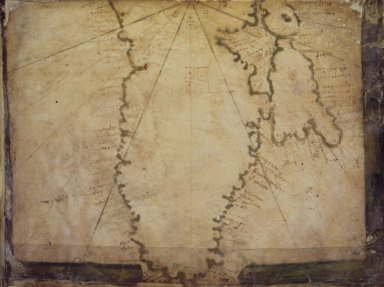 Greek. <em>Map: The Black Sea</em>, mid-16th century. Parchment, Sheet: 7 7/8 x 12 in. (20 x 30.5 cm). Brooklyn Museum, Frank L. Babbott Fund and Henry L. Batterman Fund, 36.203.1 (Photo: Brooklyn Museum, 36.203.1_left.jpg)