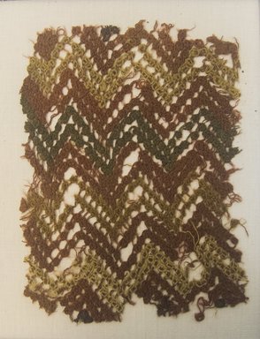 Lurin (?). <em>Headdress, Fragment or Textile Fragment, undetermined</em>, 1400-1532. Camelid fiber, 6 5/16 x 8 11/16 in. (16 x 22 cm). Brooklyn Museum, Gift of Mrs. Eugene Schaefer, 36.422. Creative Commons-BY (Photo: Brooklyn Museum, 36.422_front_PS5.jpg)