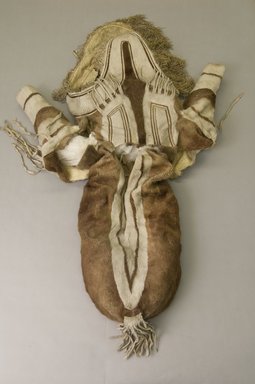 Inupiaq. <em>Woman's Parka with brown and white fur designs</em>, 1900-1930. Fur (probably caribou), hide, 59 x 29 in. (149.9 x 73.7 cm). Brooklyn Museum, Frank L. Babbott Fund, 36.42. Creative Commons-BY (Photo: Brooklyn Museum, 36.42_PS5.jpg)