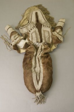 Iñupiaq. <em>Woman's Parka with brown and white fur designs</em>, 1900–1930. Fur (probably caribou), hide, 59 x 29 in. (149.9 x 73.7 cm). Brooklyn Museum, Frank L. Babbott Fund, 36.42. Creative Commons-BY (Photo: Brooklyn Museum, 36.42_PS5.jpg)