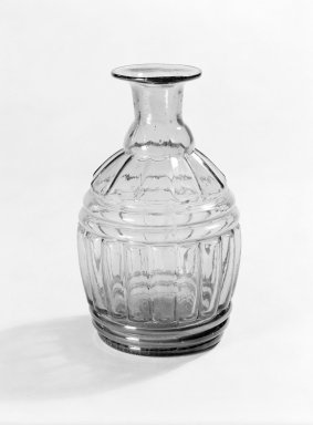 American. <em>Quart Blown Three Mold Decanter or Carafe</em>, 19th century. Glass, 8 7/16 x 3 15/16 in. (21.5 x 10 cm). Brooklyn Museum, Dick S. Ramsay Fund, 36.953. Creative Commons-BY (Photo: Brooklyn Museum, 36.953.jpg)