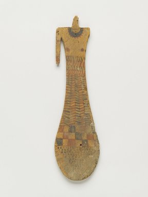 <em>Paddle Doll</em>, ca. 2008–1630 B.C.E. Wood, pigment, 8 7/8 x 2 7/16 x 1/4 in. (22.6 x 6.2 x 0.6 cm). Brooklyn Museum, Charles Edwin Wilbour Fund, 37.103E. Creative Commons-BY (Photo: Brooklyn Museum, 37.103E_front_PS4.jpg)
