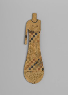  <em>Paddle Doll</em>, ca. 2008–1630 B.C.E. Wood, pigment, 8 1/8 x 2 5/16 x 1/4 in. (20.6 x 5.8 x 0.6 cm). Brooklyn Museum, Charles Edwin Wilbour Fund, 37.105E. Creative Commons-BY (Photo: Brooklyn Museum, 37.105E_front_PS2.jpg)