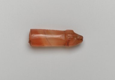  <em>Amulet Representing Fore Part of a Serpent</em>, ca. 1539-1075 B.C.E. Carnelian, 11/16 x Diam. 7/8 in. (1.7 x 2.2 cm) . Brooklyn Museum, Charles Edwin Wilbour Fund, 37.1194E. Creative Commons-BY (Photo: Brooklyn Museum, 37.1194E_view1_PS2.jpg)