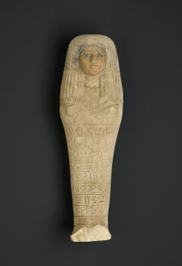  <em>Shabty of the Lady of the House Iuy</em>, ca. 1539–1400 B.C.E. Limestone, 12 1/16 x 3 3/4 x 2 3/16 in. (30.6 x 9.6 x 5.5 cm). Brooklyn Museum, Charles Edwin Wilbour Fund, 37.129E. Creative Commons-BY (Photo: Brooklyn Museum, 37.129E_PS2.jpg)