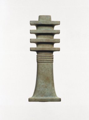 <em>Djed-pillar Amulet (Backbone of Osiris)</em>, 664-343 B.C.E. Faience, 3 13/16 x 1 7/16 x 9/16 in. (9.7 x 3.6 x 1.5 cm). Brooklyn Museum, Charles Edwin Wilbour Fund, 37.1306E. Creative Commons-BY (Photo: Brooklyn Museum, 37.1306E_SL1.jpg)