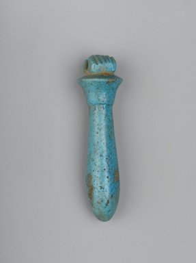  <em>Column Amulet</em>, 664-343 B.C.E. Faience, 2 5/16 x 5/8 in. (5.8 x 1.6 cm). Brooklyn Museum, Charles Edwin Wilbour Fund, 37.1309E. Creative Commons-BY (Photo: Brooklyn Museum, 37.1309E_PS2.jpg)