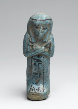  <em>Shabty of the Prophet of Amon, Harkhebit</em>, ca. 1292–1075 B.C.E. Faience, 4 7/16 x 1 11/16 x 1 9/16 in. (11.3 x 4.3 x 4 cm). Brooklyn Museum, Charles Edwin Wilbour Fund, 37.135E. Creative Commons-BY (Photo: Brooklyn Museum, 37.135E_front_PS2.jpg)