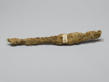  <em>Crocodile Mummy</em>, 305–30 B.C.E. Animal remains (Nile crocodile, Crocodylus niloticus), linen, 1 3/8 x 3/4 x 12 in. (3.5 x 1.9 x 30.5 cm). Brooklyn Museum, Charles Edwin Wilbour Fund, 37.1365E. Creative Commons-BY (Photo: Brooklyn Museum, 37.1365E_view2_PS2.jpg)