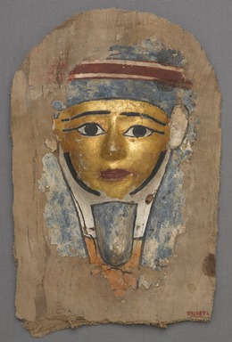  <em>Mask from a Coffin</em>, ca. 1938-1292 B.C.E. Cartonnage, 10 13/16 x 7 3/16 x 1 3/4 in. (27.5 x 18.2 x 4.5 cm). Brooklyn Museum, Charles Edwin Wilbour Fund, 37.1387E. Creative Commons-BY (Photo: Brooklyn Museum, 37.1387E_PS9.jpg)
