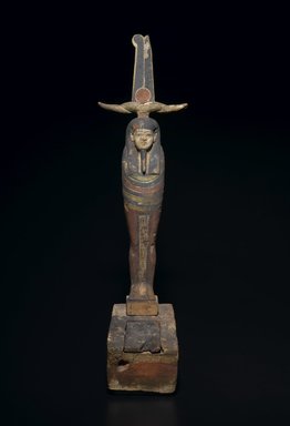  <em>Mummiform Figure of Osiris</em>, 664–332 B.C.E. Wood, pigment, 25 3/4 x 7 x 11 in. (65.4 x 17.8 x 27.9 cm). Brooklyn Museum, Charles Edwin Wilbour Fund, 37.1481E. Creative Commons-BY (Photo: Brooklyn Museum, 37.1481E_front_PS2.jpg)