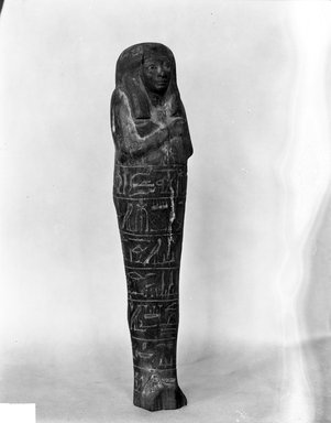  <em>Shabty of Amunmose</em>, ca. 1479–1352 B.C.E. Wood, 8 9/16 x 2 1/16 in. (21.7 x 5.3 cm). Brooklyn Museum, Charles Edwin Wilbour Fund, 37.149E. Creative Commons-BY (Photo: Brooklyn Museum, 37.149E_NegC_glass_bw_SL4.jpg)