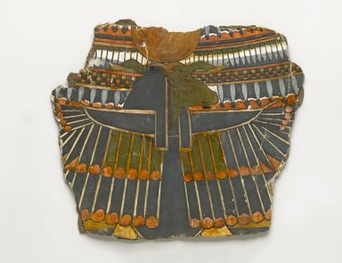  <em>Fragment of Cartonnage from Breast of Mummy</em>, ca. 945–656 B.C.E. Cartonnage, pigment, 9 1/4 x 10 11/16 x 1/4 in. (23.5 x 27.1 x 0.7 cm). Brooklyn Museum, Charles Edwin Wilbour Fund, 37.1531E. Creative Commons-BY (Photo: Brooklyn Museum, 37.1531E_PS4.jpg)