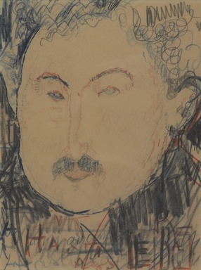 Amedeo Modigliani (Livorno, Italy, 1884–1920, Paris, France). <em>Portrait of Adolphe Basler</em>, ca. 1916. Graphite and crayon on wove paper, 11 5/8 x 8 11/16 in.  (29.5 x 22.1 cm). Brooklyn Museum, Brooklyn Museum Collection, 37.160 (Photo: , 37.160_PS9.jpg)