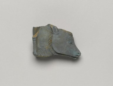  <em>Head of a Cow</em>, 664-332 B.C.E. Faience Brooklyn Museum, Charles Edwin Wilbour Fund, 37.1651E. Creative Commons-BY (Photo: Brooklyn Museum, 37.1651E_side1_PS2.jpg)