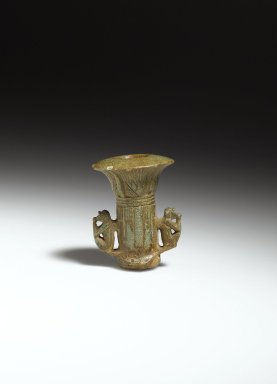  <em>Neck of a Pilgrim Flask</em>, 305-30 B.C.E. Faience, 1 7/8 x 1 7/16 in. (4.7 x 3.7 cm). Brooklyn Museum, Charles Edwin Wilbour Fund, 37.1657E. Creative Commons-BY (Photo: Brooklyn Museum, 37.1657E_view1_PS2.jpg)