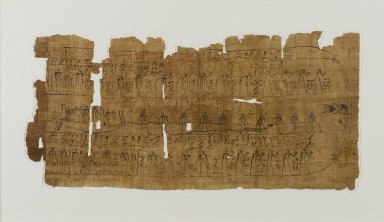  <em>Sheet from a Book of the Dead</em>, ca. 1075-945 B.C.E. Papyrus, ink, Sheet: 9 1/2 x 20 in. (24.1 x 50.8 cm). Brooklyn Museum, Charles Edwin Wilbour Fund, 37.1699Ea-c (Photo: Brooklyn Museum, 37.1699Ea_PS1.jpg)