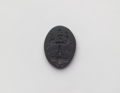  <em>Magic Gem</em>, 100-300 C.E. Jasper, 13/16 x 5/8 x 1/16 in. (2.1 x 1.6 x 0.2 cm). Brooklyn Museum, Charles Edwin Wilbour Fund, 37.1756E. Creative Commons-BY (Photo: Brooklyn Museum, 37.1756E_front.jpg)