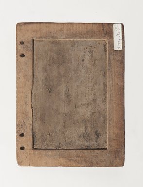  <em>Writing Exercise Tablet</em>, 4th century C.E. Wood, wax, 6 13/16 × 5 3/16 × 3/16 in. (17.3 × 13.1 × 0.5 cm). Brooklyn Museum, Charles Edwin Wilbour Fund, 37.1910E. Creative Commons-BY (Photo: , 37.1910E_back_PS11.jpg)