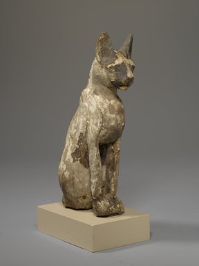  <em>Cat Coffin</em>, 664 B.C.E. or later. Wood, gesso, animal remains, 11 5/8 x 3 5/16 x 5 5/16 in. (29.6 x 8.4 x 13.5 cm). Brooklyn Museum, Charles Edwin Wilbour Fund, 37.1940E. Creative Commons-BY (Photo: Brooklyn Museum, 37.1940E_threequarterright_PS9.jpg)