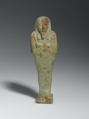  <em>Shabty of the Priest Nes-iswt</em>, 664-525 B.C.E. Faience, 5 3/4 x 1 3/4 x 1 1/4 in. (14.6 x 4.4 x 3.2 cm). Brooklyn Museum, Charles Edwin Wilbour Fund, 37.217E. Creative Commons-BY (Photo: Brooklyn Museum, 37.217E_front_PS2.jpg)
