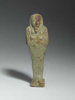  <em>Shabty of the Priest Nes-iswt</em>, 664–525 B.C.E. Faience, 5 3/4 x 1 3/4 x 1 1/4 in. (14.6 x 4.4 x 3.2 cm). Brooklyn Museum, Charles Edwin Wilbour Fund, 37.217E. Creative Commons-BY (Photo: Brooklyn Museum, 37.217E_front_PS2.jpg)