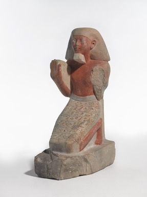  <em>Scribe and Treasurer, Sety</em>, ca. 1479–1458 B.C.E. Limestone, pigment, 13 × 4 × 7 1/2 in., 10.5 lb. (33 × 10.2 × 19.1 cm, 4.76kg). Brooklyn Museum, Charles Edwin Wilbour Fund, 37.263E. Creative Commons-BY (Photo: , 37.263E_threequarter_PS9.jpg)