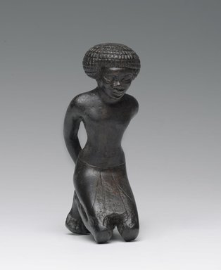 Egyptian. <em>Nubian Prisoner</em>, ca. 1539–1190 B.C.E. Bronze, 5 5/8 x 2 1/8 x 3 3/16 in. (14.3 x 5.4 x 8.1 cm). Brooklyn Museum, Charles Edwin Wilbour Fund, 37.267E. Creative Commons-BY (Photo: Brooklyn Museum, 37.267E_front_PS2.jpg)