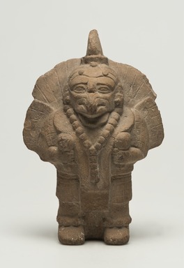 Maya. <em>Rattle of a Man Wearing a Bird Mask</em>, 500-850. Ceramic, 7 1/4 x 5 x 3 1/4 in. (18.4 x 12.7 x 8.3 cm). Brooklyn Museum, Frank Sherman Benson Fund and the Henry L. Batterman Fund, 37.2785PA. Creative Commons-BY (Photo: Brooklyn Museum, 37.2785PA_overall_PS11.jpg)