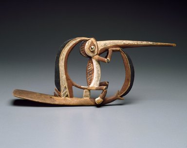  <em>Dance Ornament</em>, 19th century. Wood, Turbo petholatus opercula, pigment, 7 1/2 x 19 x 2 1/2 in. (19.1 x 48.3 x 6.4 cm). Brooklyn Museum, Frank Sherman Benson Fund and the Henry L. Batterman Fund, 37.2892PA. Creative Commons-BY (Photo: Brooklyn Museum, 37.2892PA_SL3.jpg)