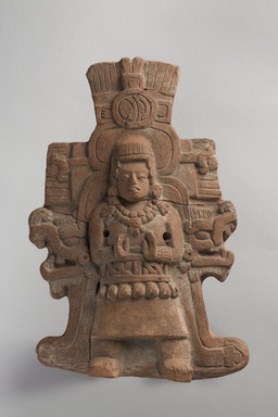 Maya. <em>Rattle of Priestess or Woman Impersonating a Deity</em>, 500–850. Ceramic, 7 3/4 x 5 1/8 x 2 1/4 in. (19.7 x 13 x 5.7 cm). Brooklyn Museum, Frank Sherman Benson Fund and the Henry L. Batterman Fund, 37.2904PA. Creative Commons-BY (Photo: Brooklyn Museum, 37.2904PA_overall_PS20.jpg)