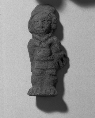  <em>Molded Figurine</em>. Reddish brown clay Brooklyn Museum, Frank Sherman Benson Fund and Henry L. Batterman Fund, 37.3032PA. Creative Commons-BY (Photo: Brooklyn Museum, 37.3032PA_acetate_bw.jpg)