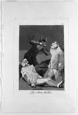 Francisco de Goya y Lucientes (Spanish, 1746-1828). <em>The Chincillas (Los Chinchillas)</em>, 1797-1798. Etching and aquatint on laid paper, Sheet: 11 7/8 x 7 15/16 in. (30.2 x 20.2 cm). Brooklyn Museum, A. Augustus Healy Fund, Frank L. Babbott Fund, and Carll H. de Silver Fund, 37.33.50 (Photo: Brooklyn Museum, 37.33.50_bw.jpg)