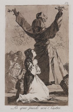 Francisco de Goya y Lucientes (Spanish, 1746–1828). <em>What a Tailor Can Do! (Lo que puede un sastre!)</em>, 1797–1798. Etching and aquatint on laid paper, Sheet: 11 7/8 x 8 in. (30.2 x 20.3 cm). Brooklyn Museum, A. Augustus Healy Fund, Frank L. Babbott Fund, and Carll H. de Silver Fund, 37.33.52 (Photo: , 37.33.52_PS9.jpg)