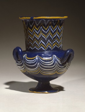  <em>Vase with Three Handles</em>, ca. 1352-1336 B.C.E. Glass, 3 1/2 × Diam. 3 in. (8.9 × 7.6 cm). Brooklyn Museum, Charles Edwin Wilbour Fund, 37.340E. Creative Commons-BY (Photo: Brooklyn Museum, 37.340E_SL1.jpg)