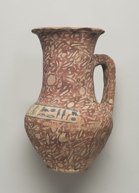  <em>Inscribed Funerary Vessel Painted to Imitate Stone</em>, ca. 1479-1279 B.C.E. Clay, pigment, 8 1/16 x Diam. 4 5/16 in. (20.5 x 10.9 cm). Brooklyn Museum, Charles Edwin Wilbour Fund, 37.342E. Creative Commons-BY (Photo: Brooklyn Museum, 37.342E_view01_PS11.jpg)